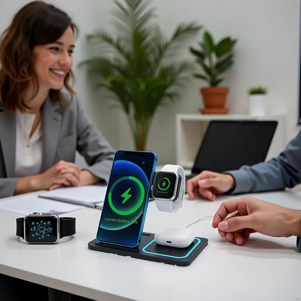 Cargador Inalámbrico Rápido 3 en 1 con Tecnología MagSaf